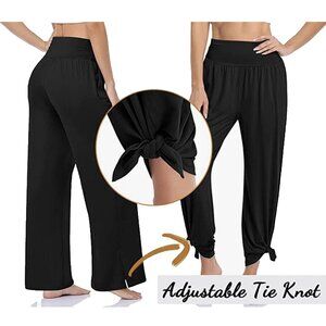 UEU Pants Womens XL Black High Waisted Loose Wide Leg Cozy Yoga Sweatpants